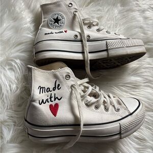 Converse High-Top Sneakers with Heart Design